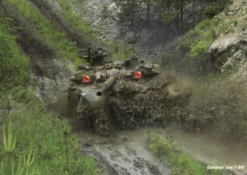Т-90 доблестно форсирует родные говна