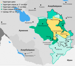 Карта Карабаха по состоянию на 10 ноября 2020 г.